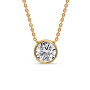 Round Bezel Solitaire Diamond 4 Carat Pendant